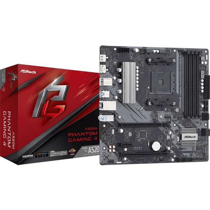 Материнская плата ASROCK A520M PHANTOM GAMING 4 (A520M PHANTOM GAMING 4)