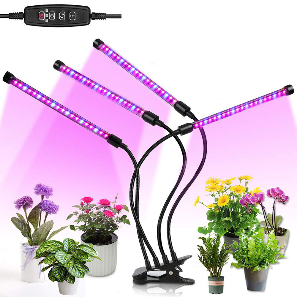 Лампа для выращивания растений Will & Ivy с четырьмя головками 4x10Вт LED светильник для Лампа