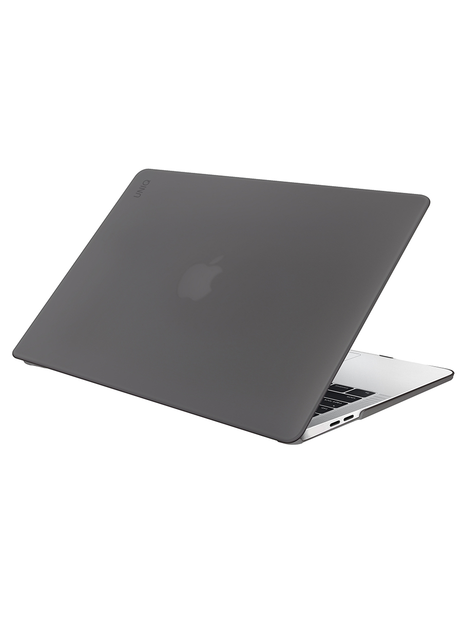 ЧехолUNIQHUSKProCLAROнакладканаAppleMacbookPro13"2020-2022M1/Retina/кейсдляМакбукПроультратонкийизсиликоновогопластика,сотверстиямидлявентиляции,антискольжением,матовыйсерый