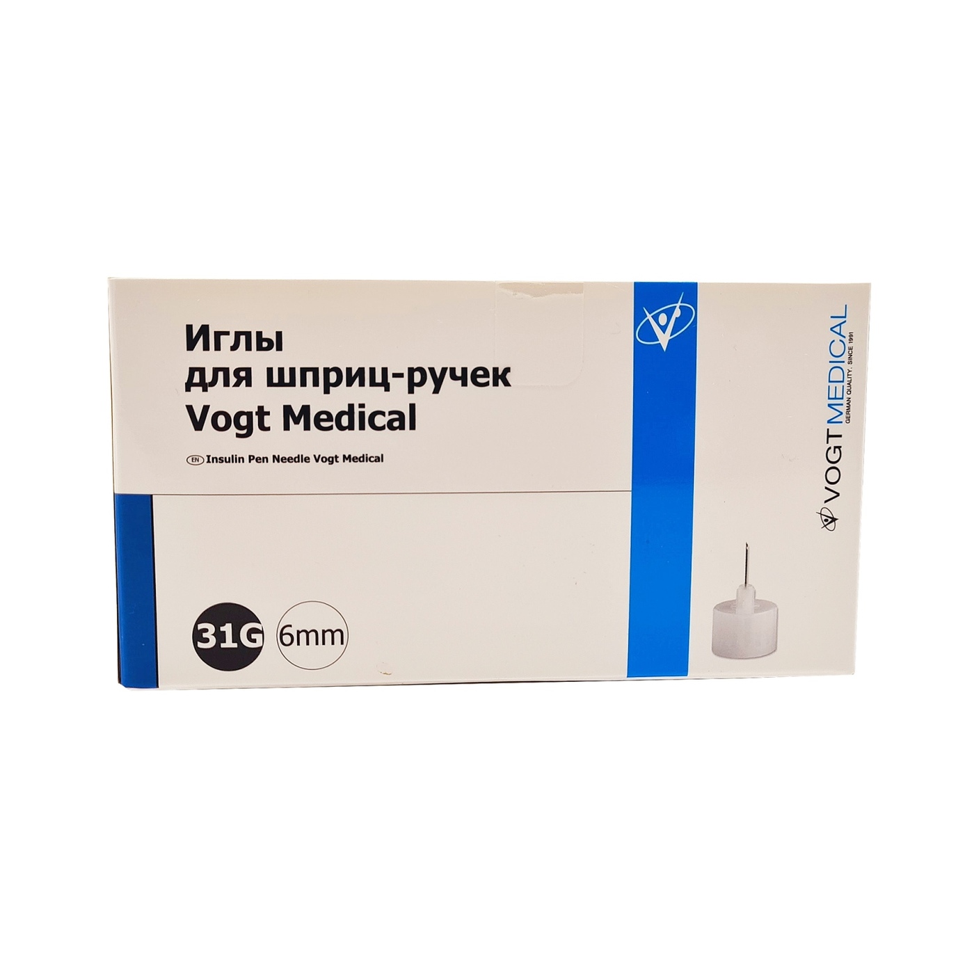 Иглы для шприц-ручек одноразовые стерильные Vogt Medical 31G (0.25x6mm ...