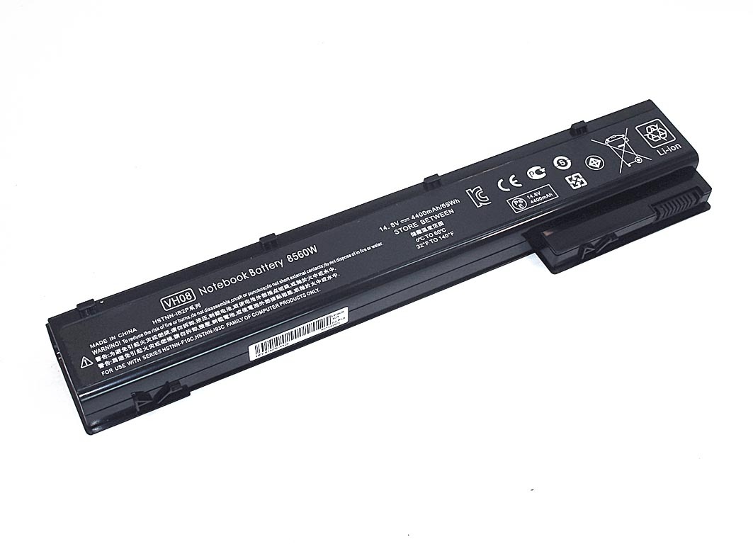 Аккумуляторная батарея для ноутбука HP 8560W 14.8V 4400mAh OEM черная