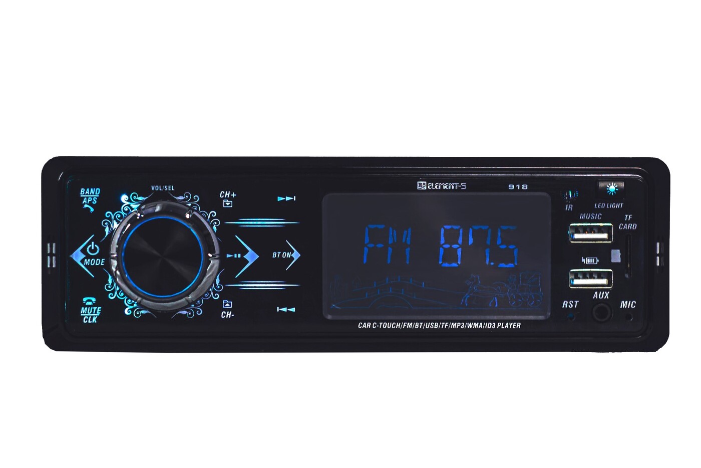 Магнитола с эквалайзером, 2 USB, Bluetooth, AUX + пульт 1 дин1 DIN ...