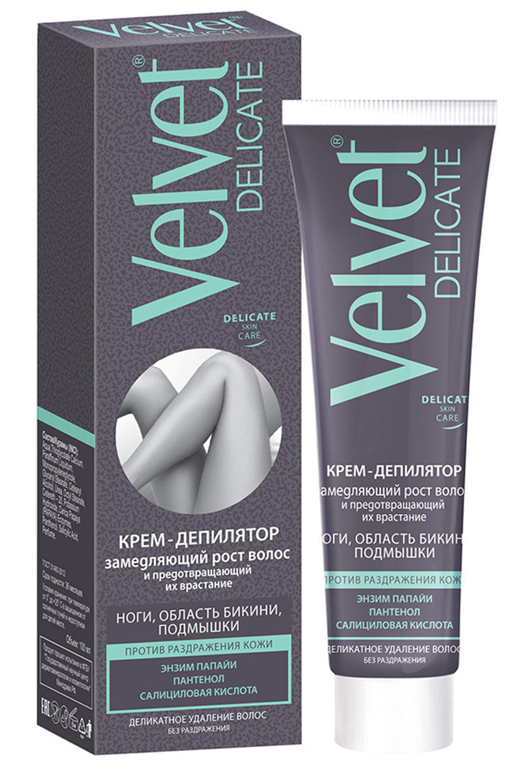 Velvet DELICATE КРЕМ-ДЕПИЛЯТОР замедляющий рост волос и предотвращающий их врастание, 100мл - купить с доставкой по выгодным ценам в интернет-магазине OZON (251819440)