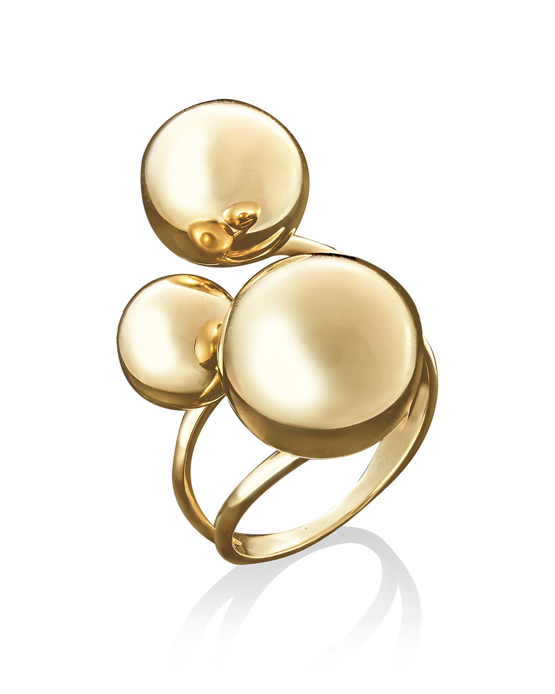 Золотое кольцо с шариками из золота