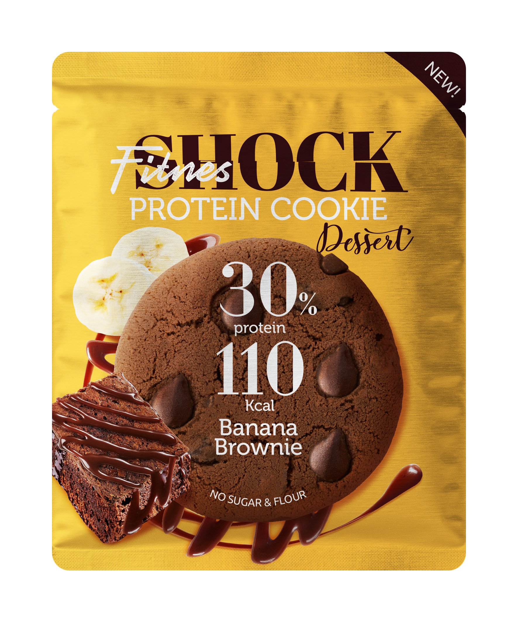 Печенье протеиновое fitnesshock Dessert банановый Брауни, 35 г