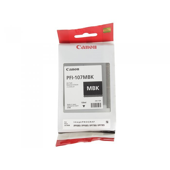 Картриджи pfi. Картридж Canon PFI-107 Black. Canon PFI-107mbk Matte Black. Картридж PFI-107mbk 130 мл. Картридж Canon PFI-107bk