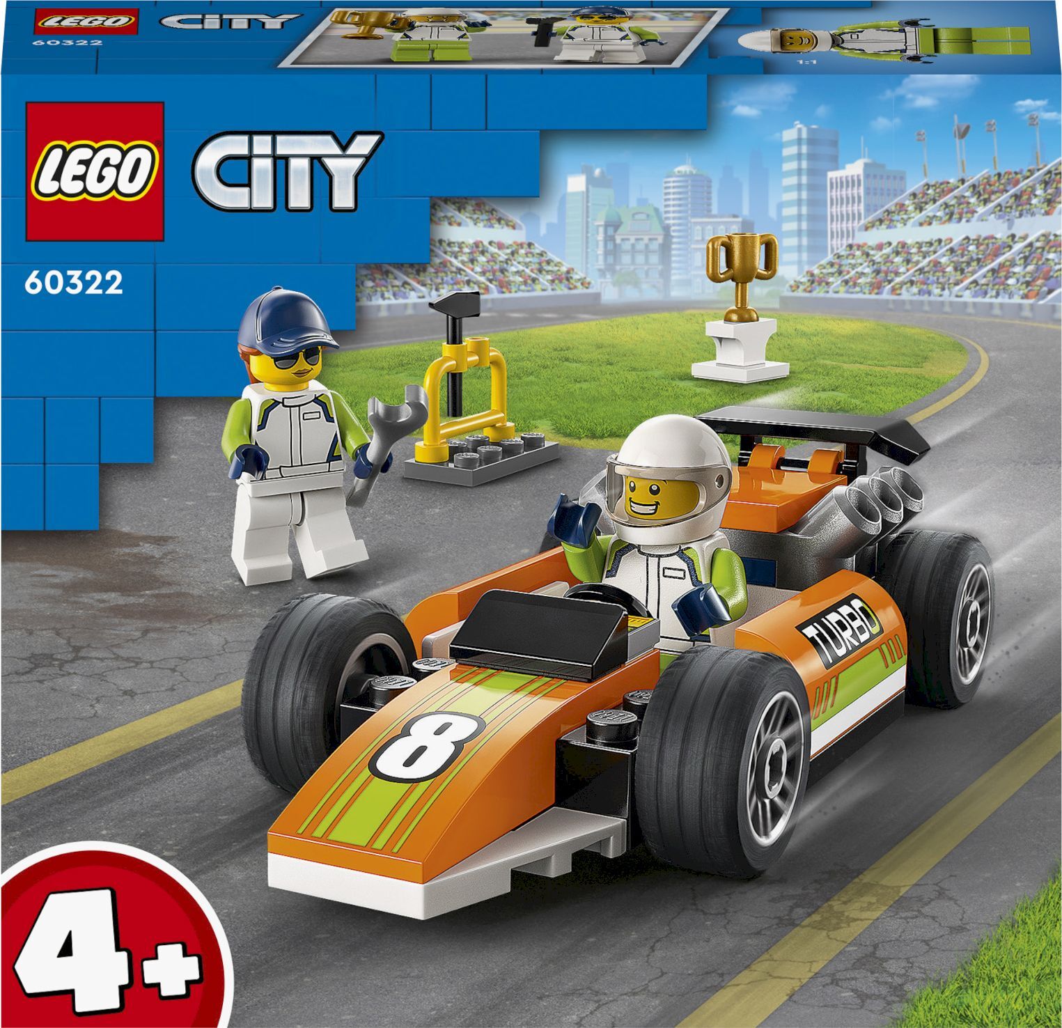 Конструктор LEGO City Great Vehicles Гоночный автомобиль, 46 деталей, 4+,  60322 - купить с доставкой по выгодным ценам в интернет-магазине OZON  (379672002)