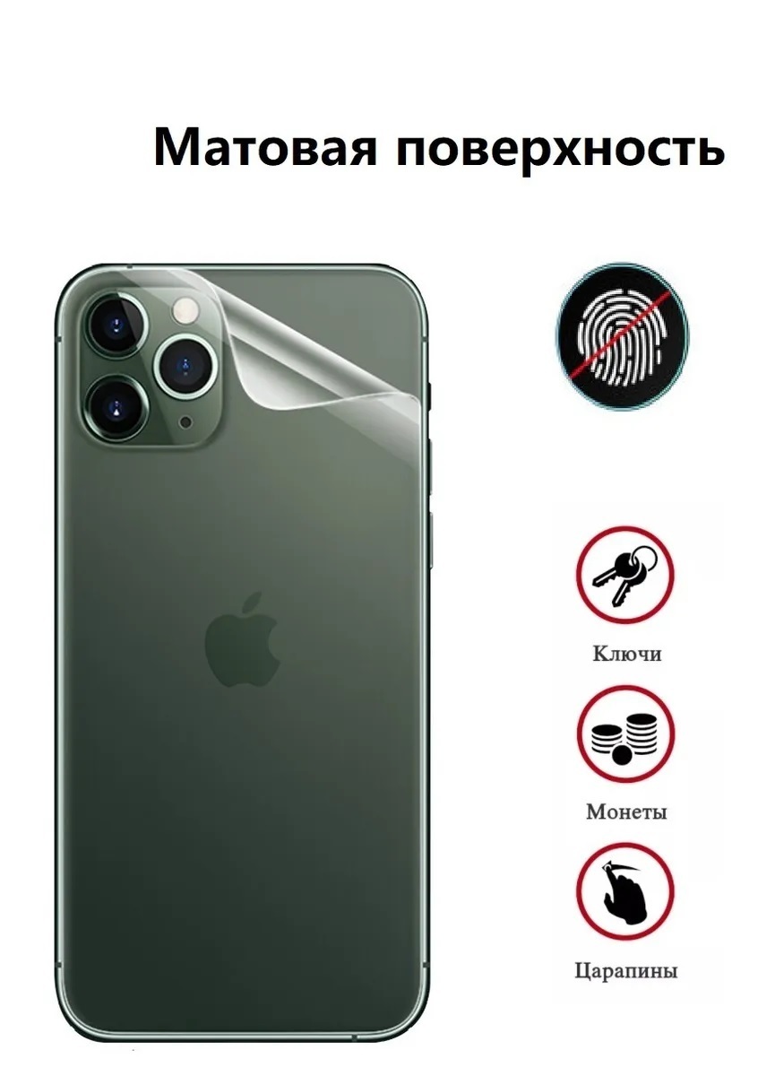 Гидрогелевая защитная плёнка на заднюю панель для Apple Iphone 12/12pro  Айфон 12/12про Матовая