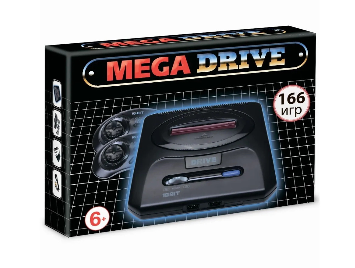 Игровая Приставка 16-bit Mega Drive Classic Drive + 166 игр - купить с  доставкой по выгодным ценам в интернет-магазине OZON (472350391)