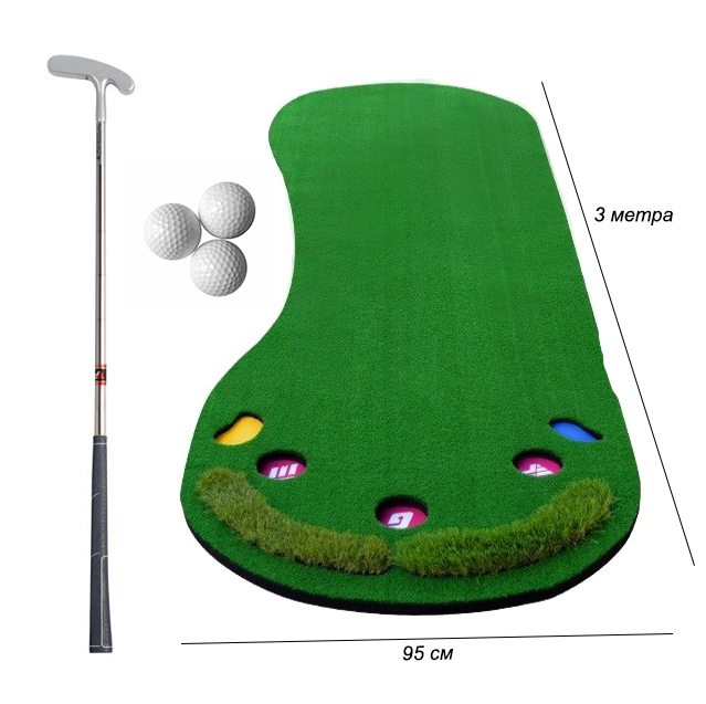 Набор Мини гольф c большой дорожкой, клюшкой и мячами
