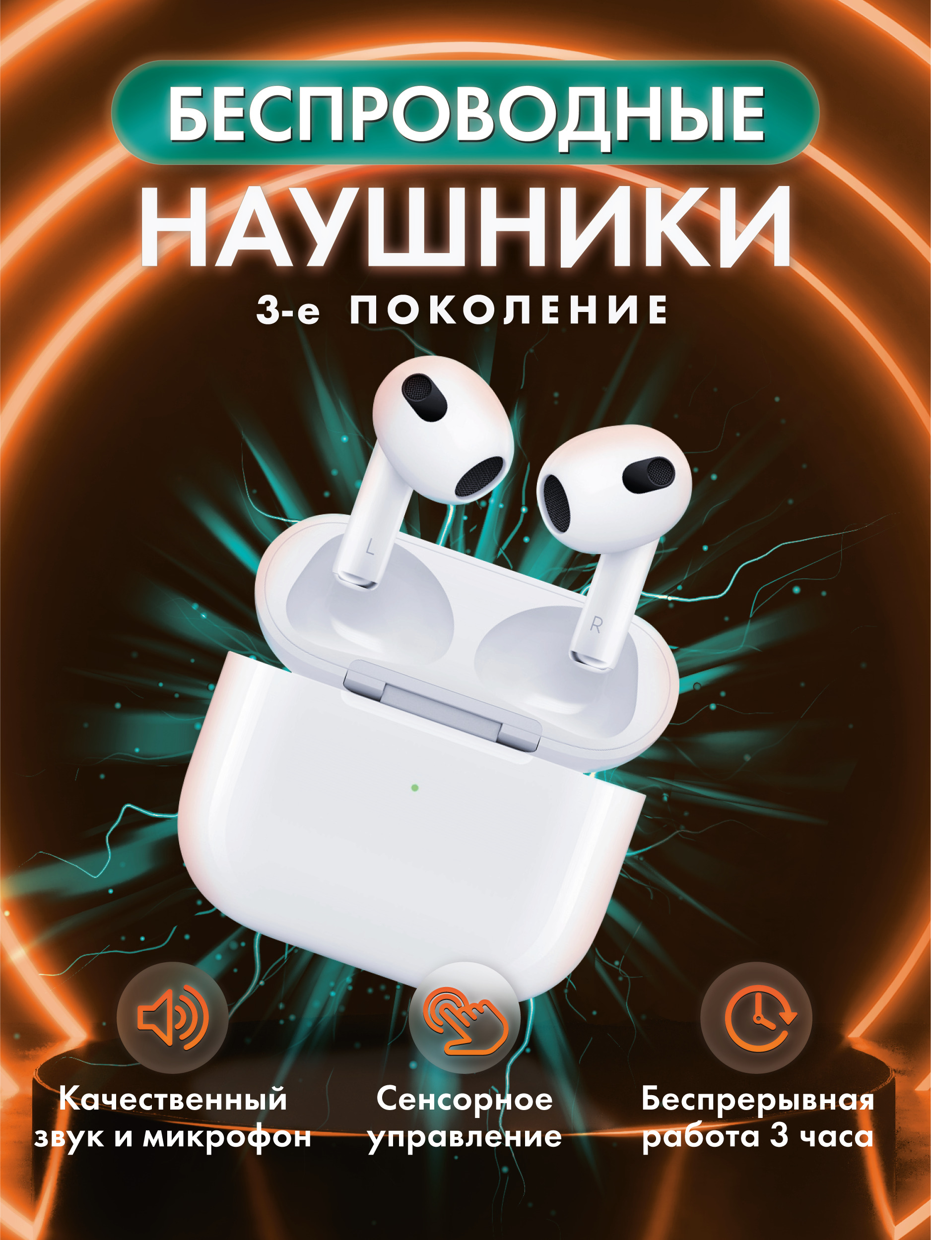 Наушники Внутриканальные Наушники беспроводные 3 поколения/ с ...