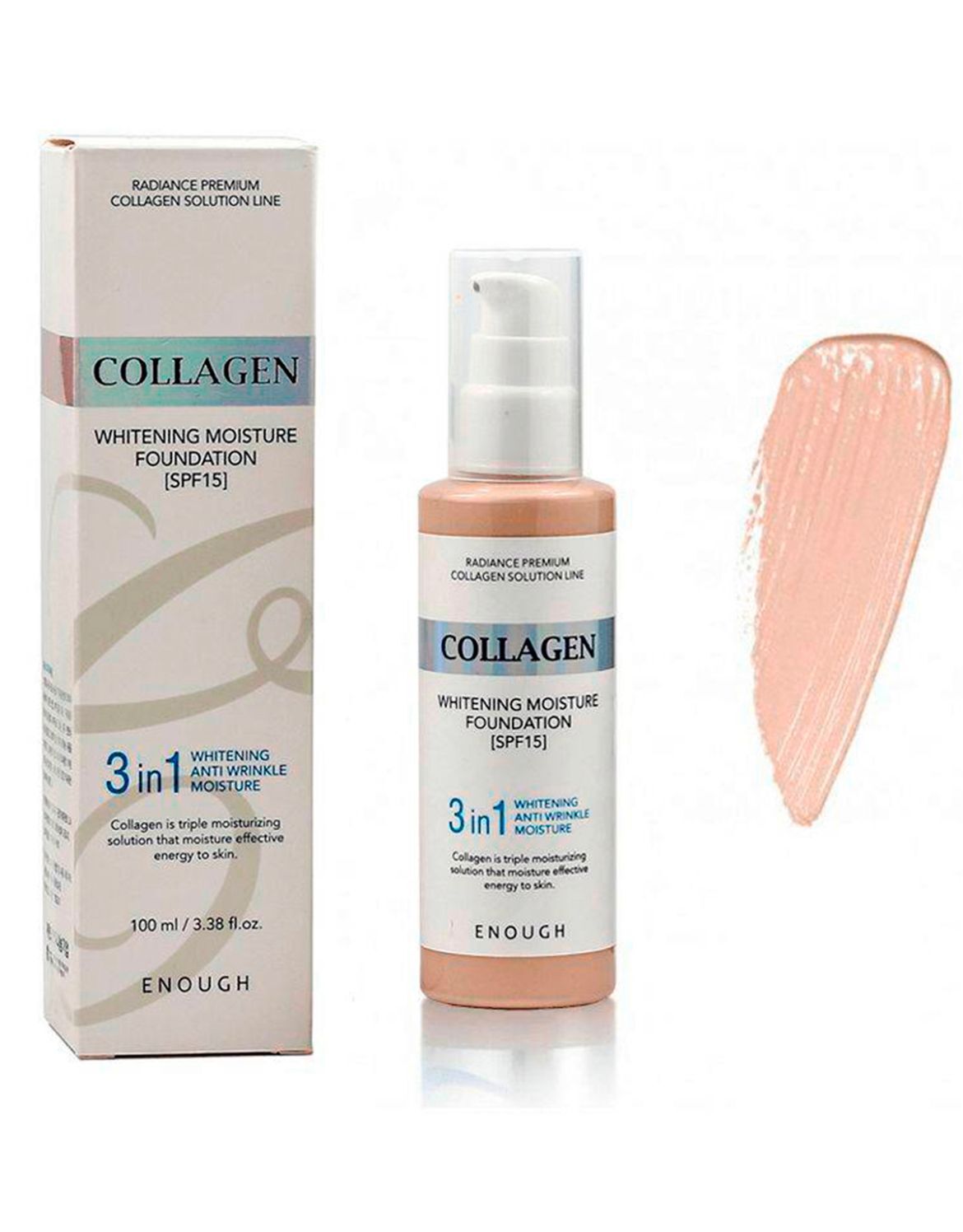 21 тон. Enough тональный крем Collagen Whitening Moisture Foundation 100 мл. Тональный крем с коллагеном enough 