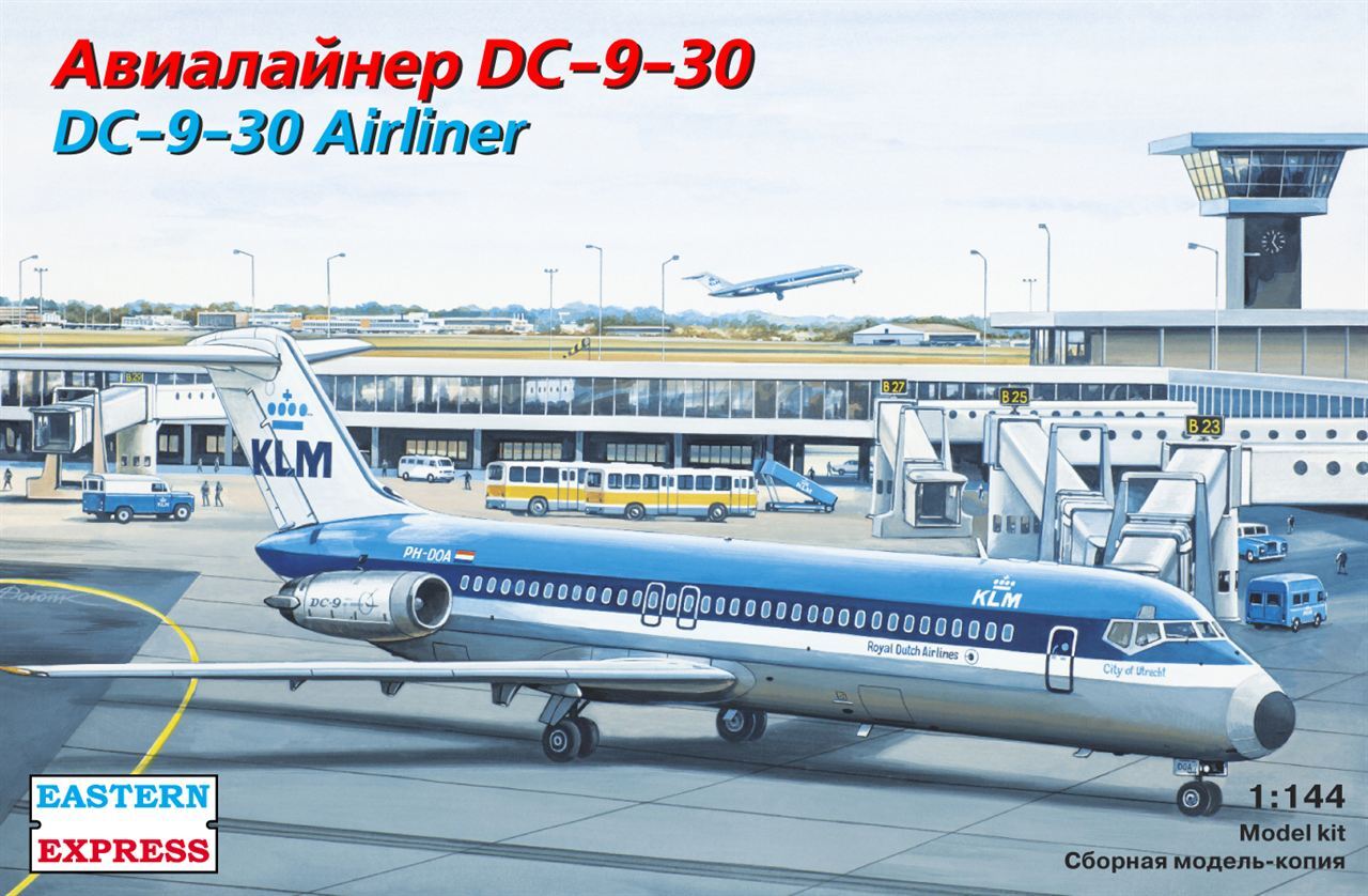 Сборная модель Восточный Экспресс ЕЕ144119 Авиалайнер DC 9 30 KLM Масштаб 1/144