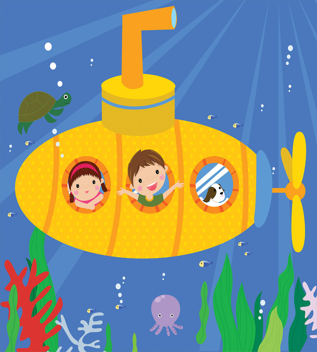 Изображение подводной лодки для детей