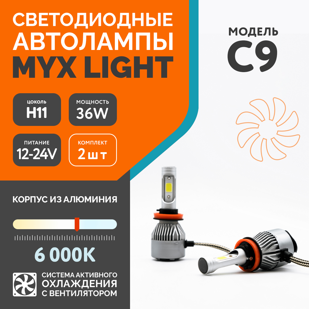 Лампа автомобильная MYX От автомобильной сети, 12В/24В, 2 шт. купить по  низкой цене с доставкой в интернет-магазине OZON (272809512)