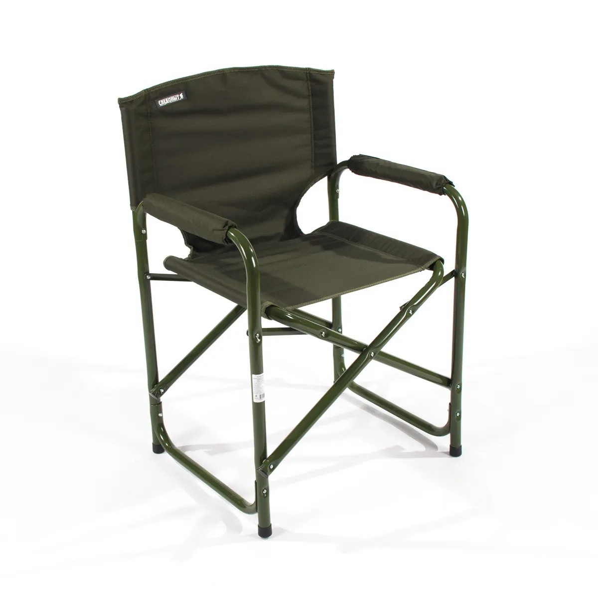 Кресло складное следопыт 585х450х825 мм с карманом на подлокотнике алюминий хаки
