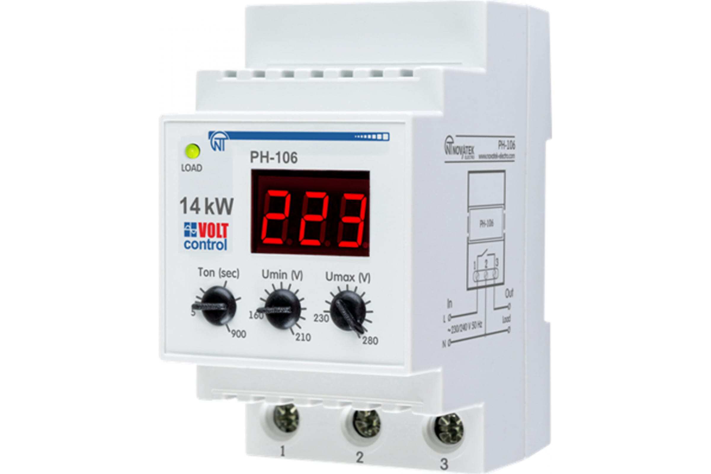 Реле напряжения Новатек VOLTCONTROL PH-116, 160-280 V,