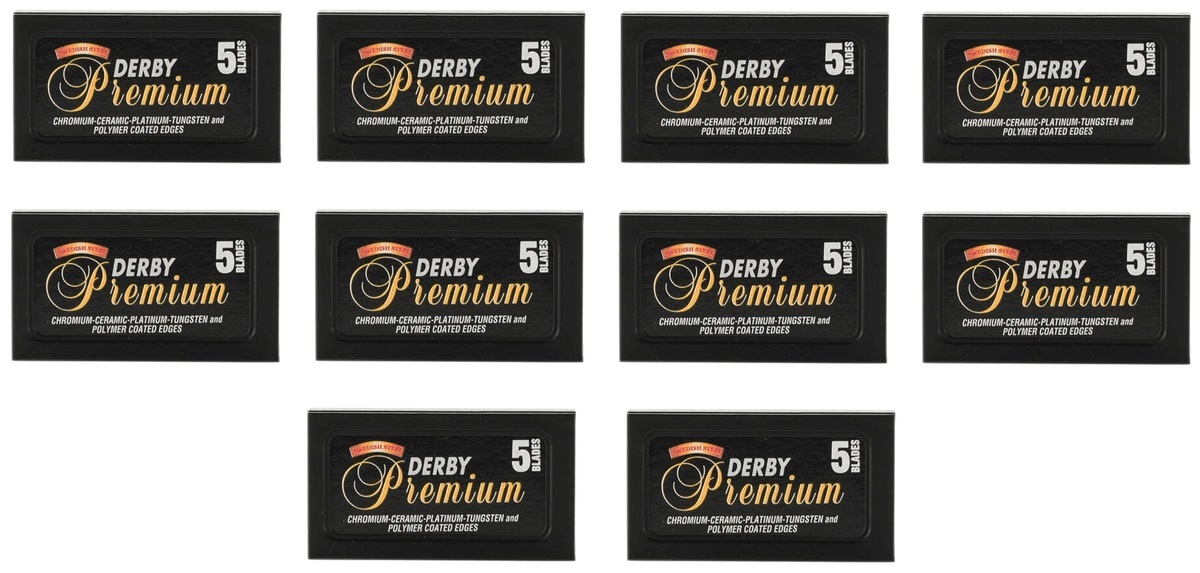 Derby Premium Stainless Blades - Сменные лезвия для бритья 50 шт