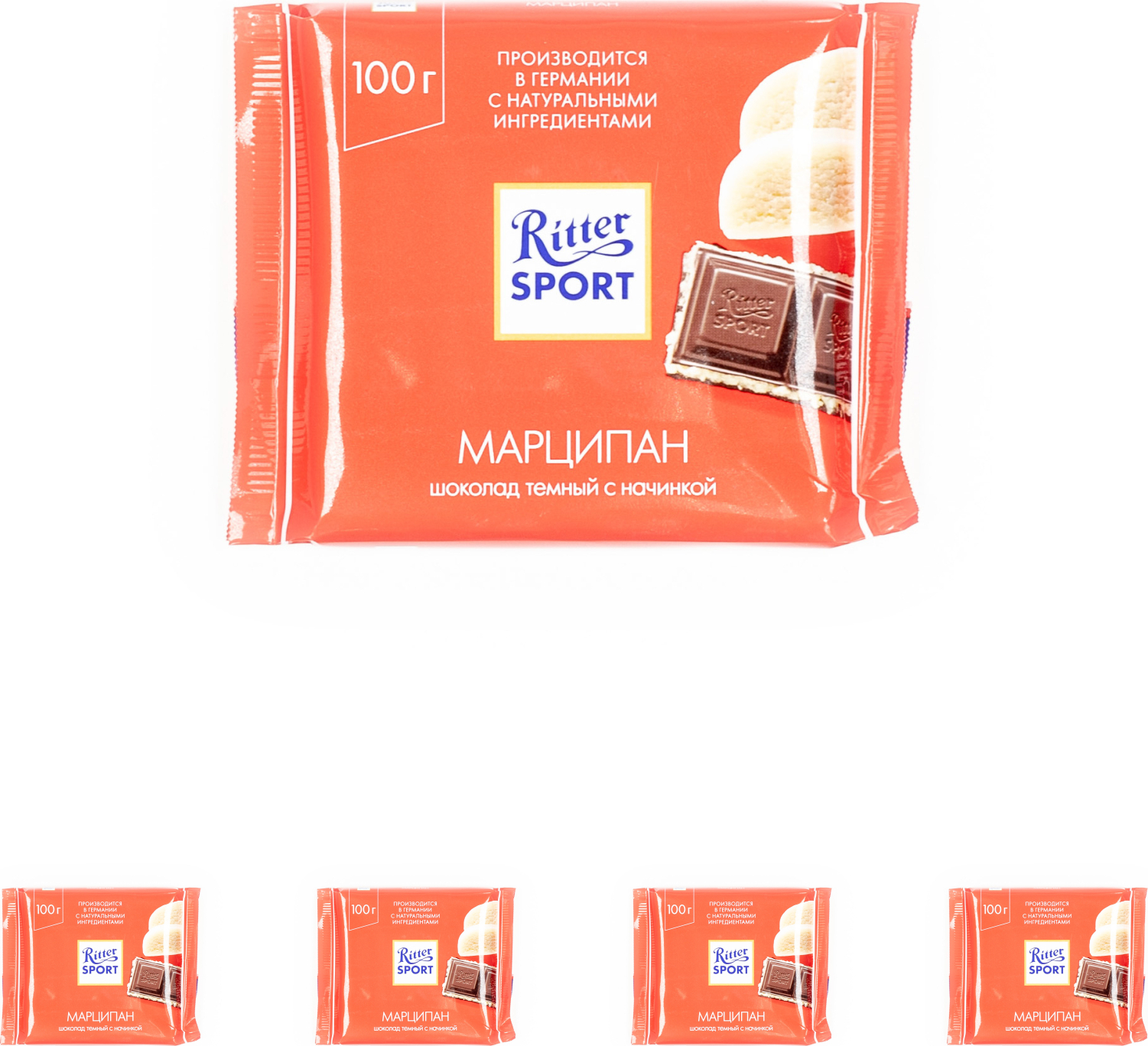 Шоколад Ritter Sport темный марципан, 100г