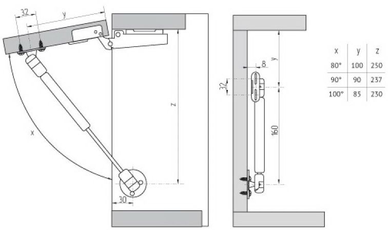 Газлифт мебельный 120n