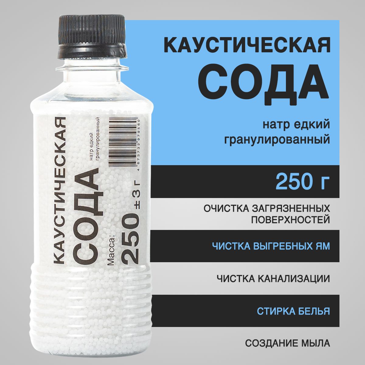 Сода каустическая (натр едкий гранулированный, каустик) 250 г - средство  для прочистки труб, от засоров, от накипи - купить с доставкой по выгодным  ценам в интернет-магазине OZON (616918888)