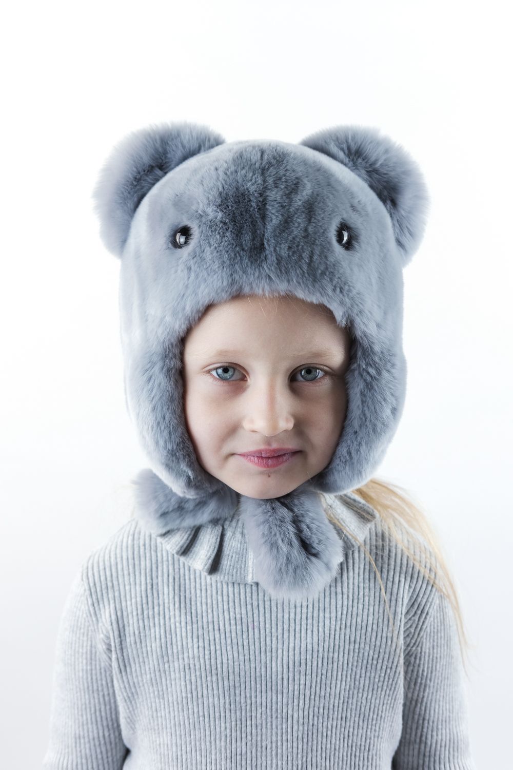 фото Детская шапка ушанка из натурального меха / шапка детская для девочки carolon