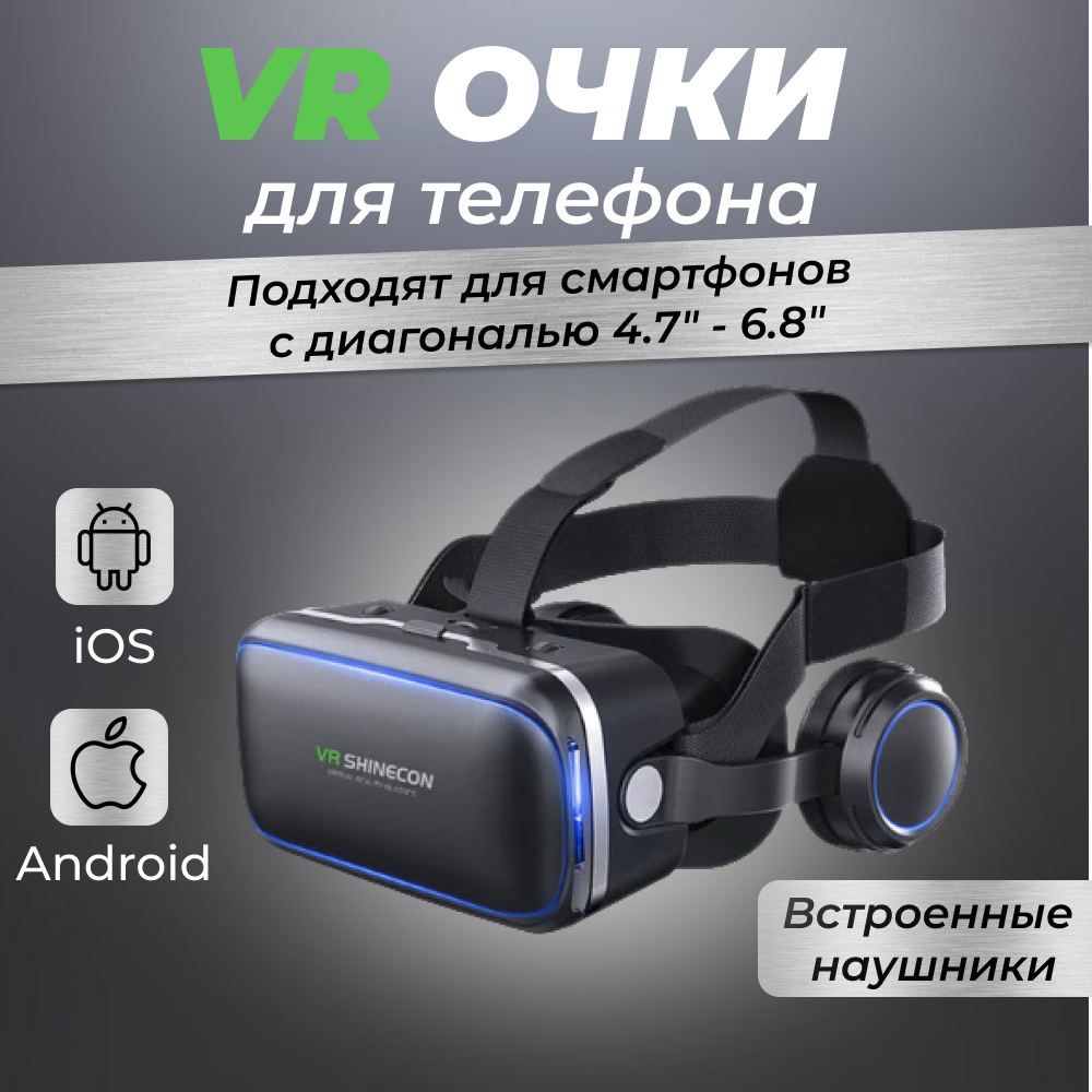 Очки виртуальной реальности с проводной гарнитурой VR SHINECON SC-G04E / VR очки