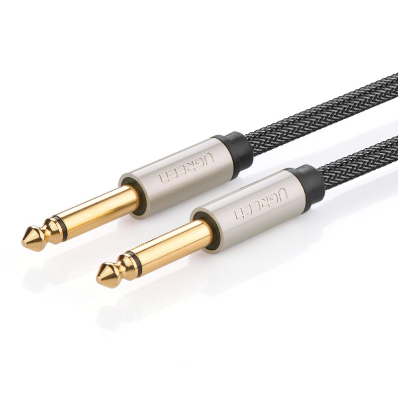 Кабель UGREEN AV128 (10638) 6.5mm Male to Male Stereo Auxiliary Aux Audio Cable. Длина: 2м. Цвет: серый