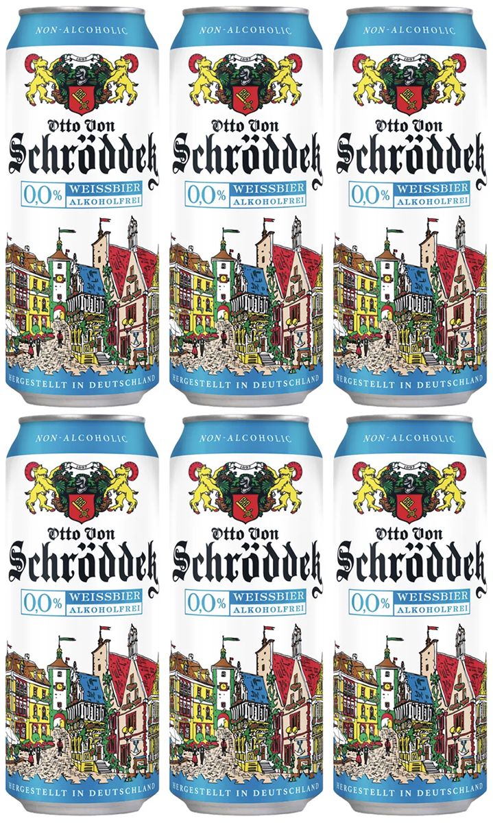 Пиво светлое нефильтрованное Otto Von Schrodder Weissbier, 6 шт по 0.5л.