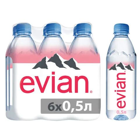 Вода минеральная питьевая Evian (Эвиан) 6 шт по 0,5 л пэт