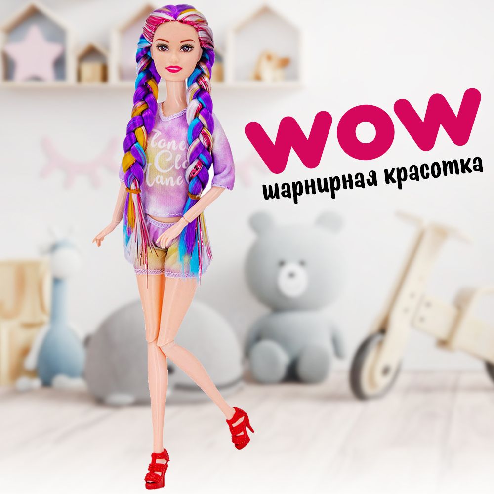 Шарнирная кукла Русская Барби WOW 30 см, подвижные руки (плечи, запястья) и  ноги (коленные суставы), поворачивается голова, кукла типа Барби с длинными  косами - купить с доставкой по выгодным ценам в интернет-магазине