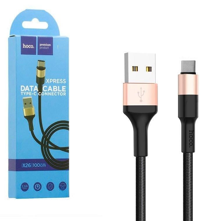 Кабель USB Hoco x26 Xpress Lightning 1000mm (Black-gol. USB кабель Hoco x26 Xpress Charging data Cable Type-c (Black - Gold). Кабель Hoco x 26 Type-c. Кабель Hoco x26m Xpress MICROUSB (черно-золотой).