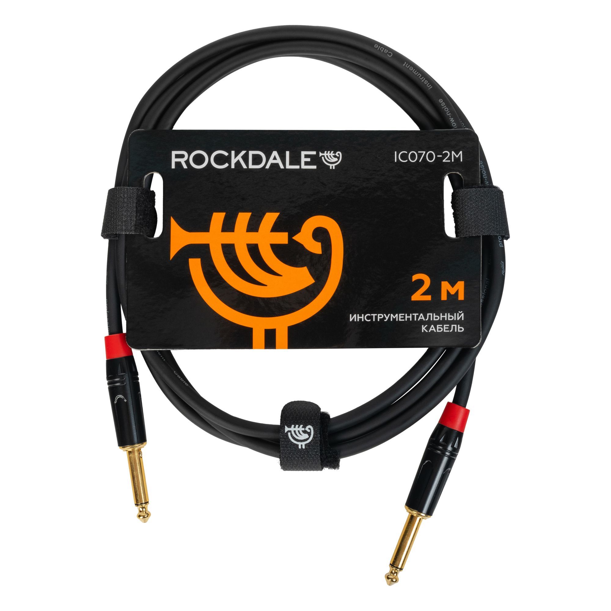 Кабель mono jack - mono jack ROCKDALE IC070-2M (2 м), черный