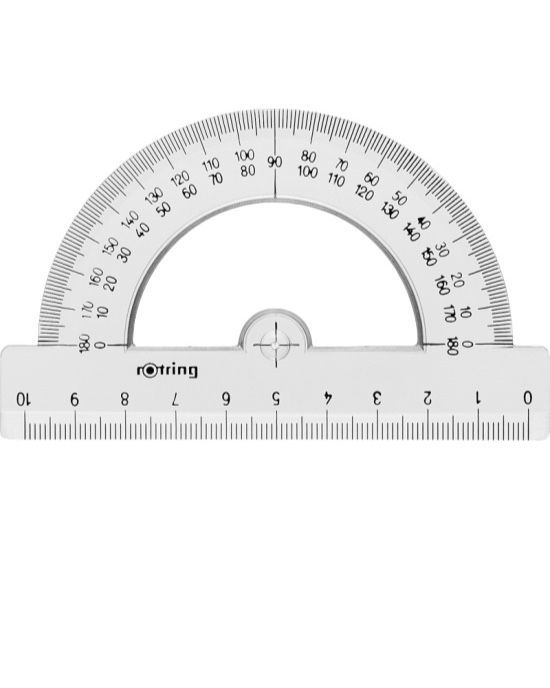 Транспортир ROTRING Centro прозрачный 10 см скошенные края