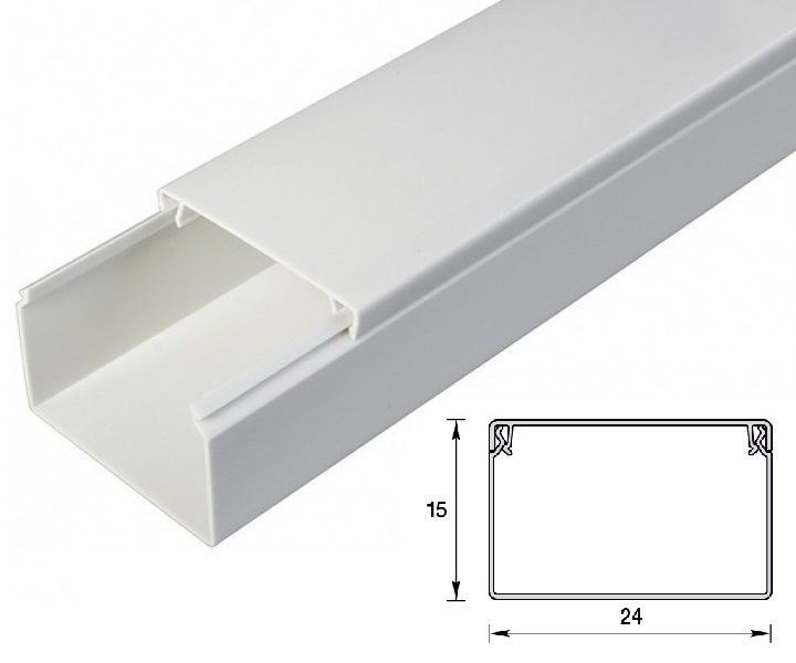 Кабельканалдляпроводовбелый24х15мм,длина2м,1шт
