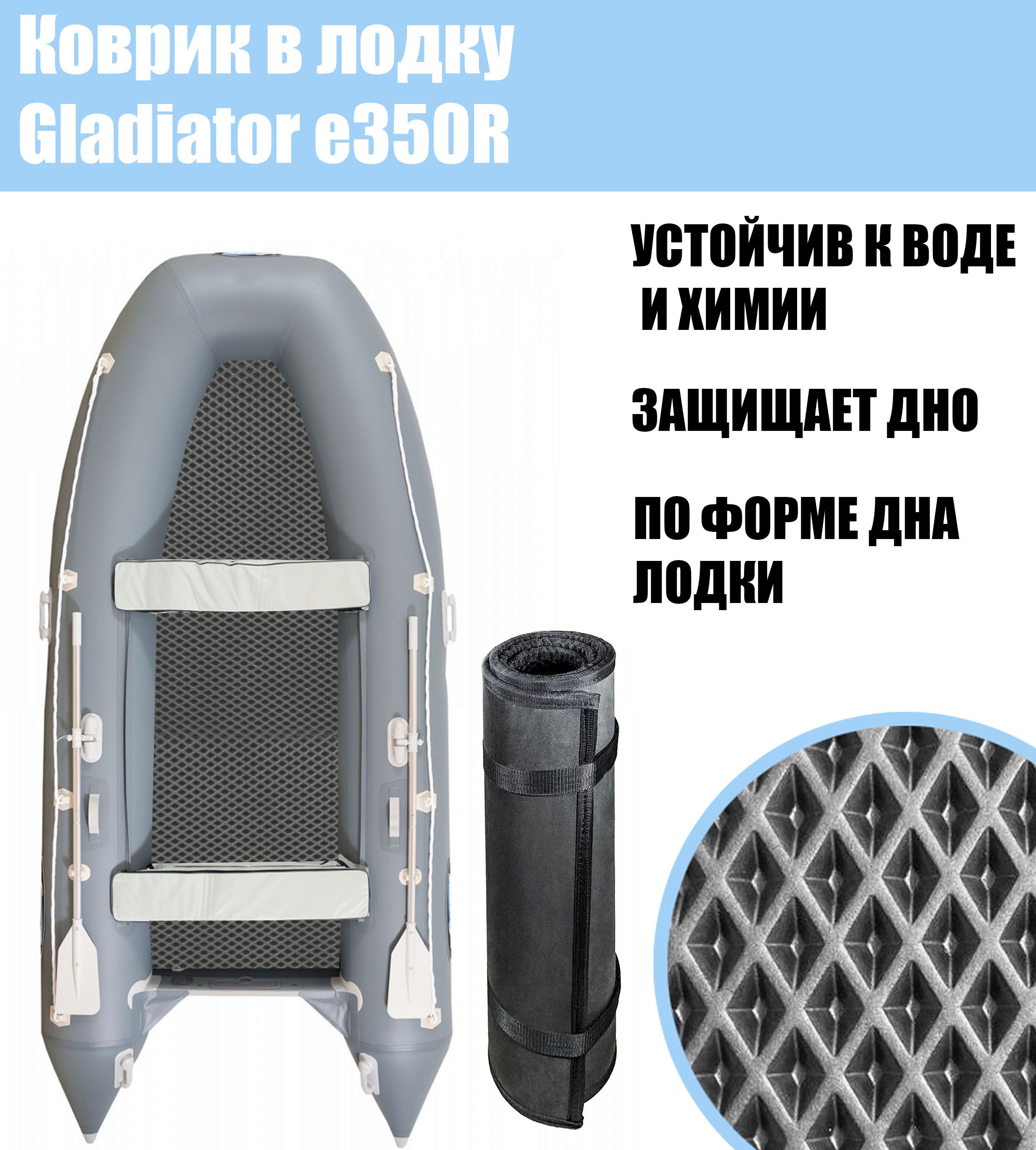 Коврик EVA в лодку Gladiator e350R / Гладиатор е350р