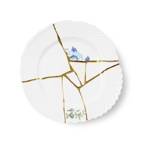 ТарелкаSeletti09613Kintsugi27,5см.Дизайнерскаяпосудаизфарфора(Италия)