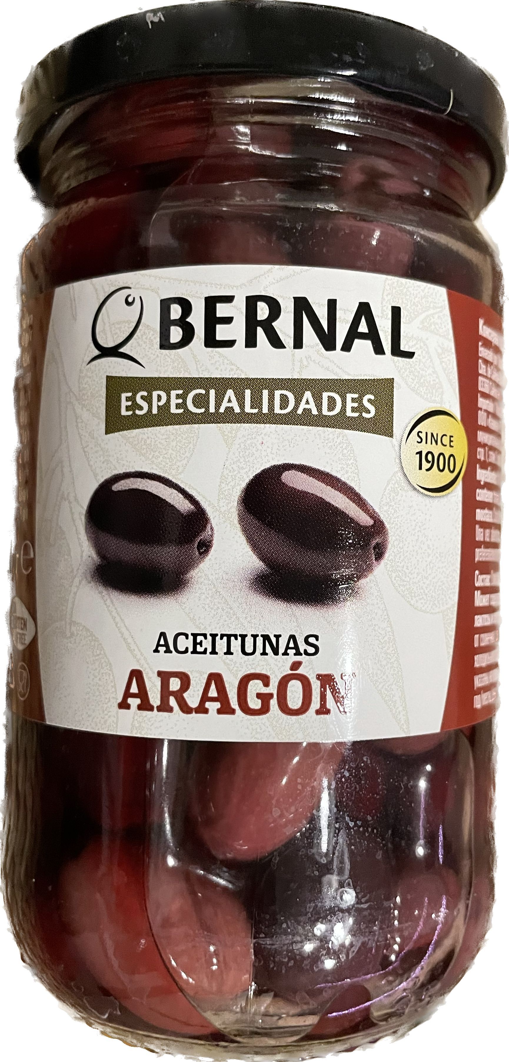 Оливки Bernal ARAGON В РАССОЛЕ, черные, с косточкой, Премиум, Испания, 300г