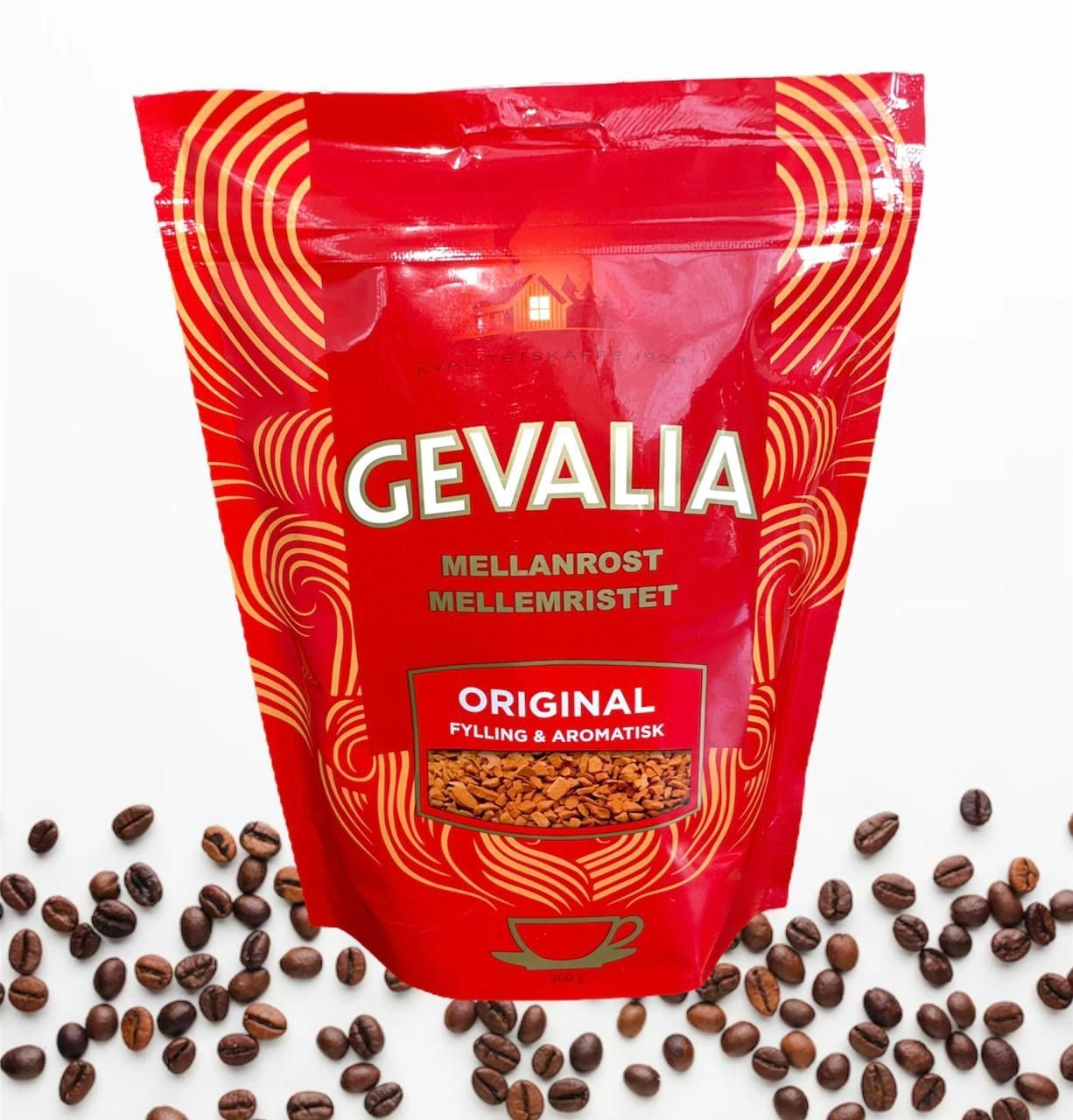 растворимый кофе средней обжарки Gevalia original Гевалия оригинал, 200г.