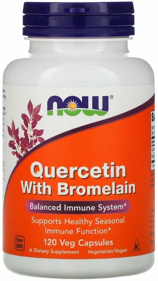 Quercetin with Bromelain, кверцетин с бромелаином, 120 капсул, Now Foods