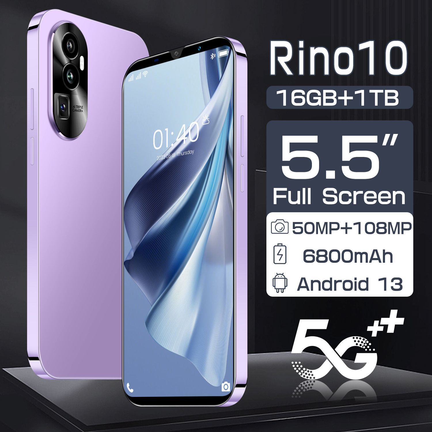 Смартфон Rino 10 6/128 ГБ, черный