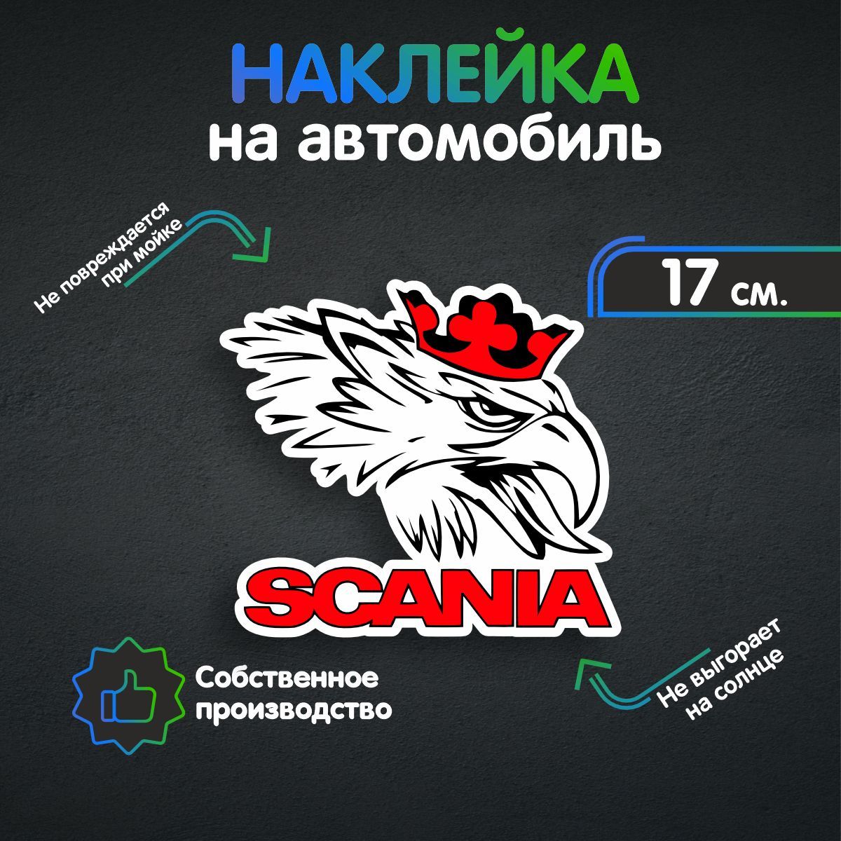 Наклейки на автомобиль, на авто, тюнинг авто - Scania орёл 17х15 см -  купить по выгодным ценам в интернет-магазине OZON (263069254)