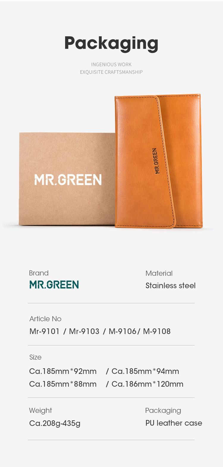 MR.GREEN Набор для педикюра ухода за ногтями нержавеющей стали Инструм(图8)