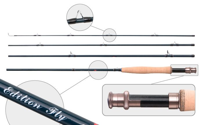 Удилище штекерное угольное нахлыстовое 4 колена S Master 3094 Edition Fly 6/7 class 2,74 м