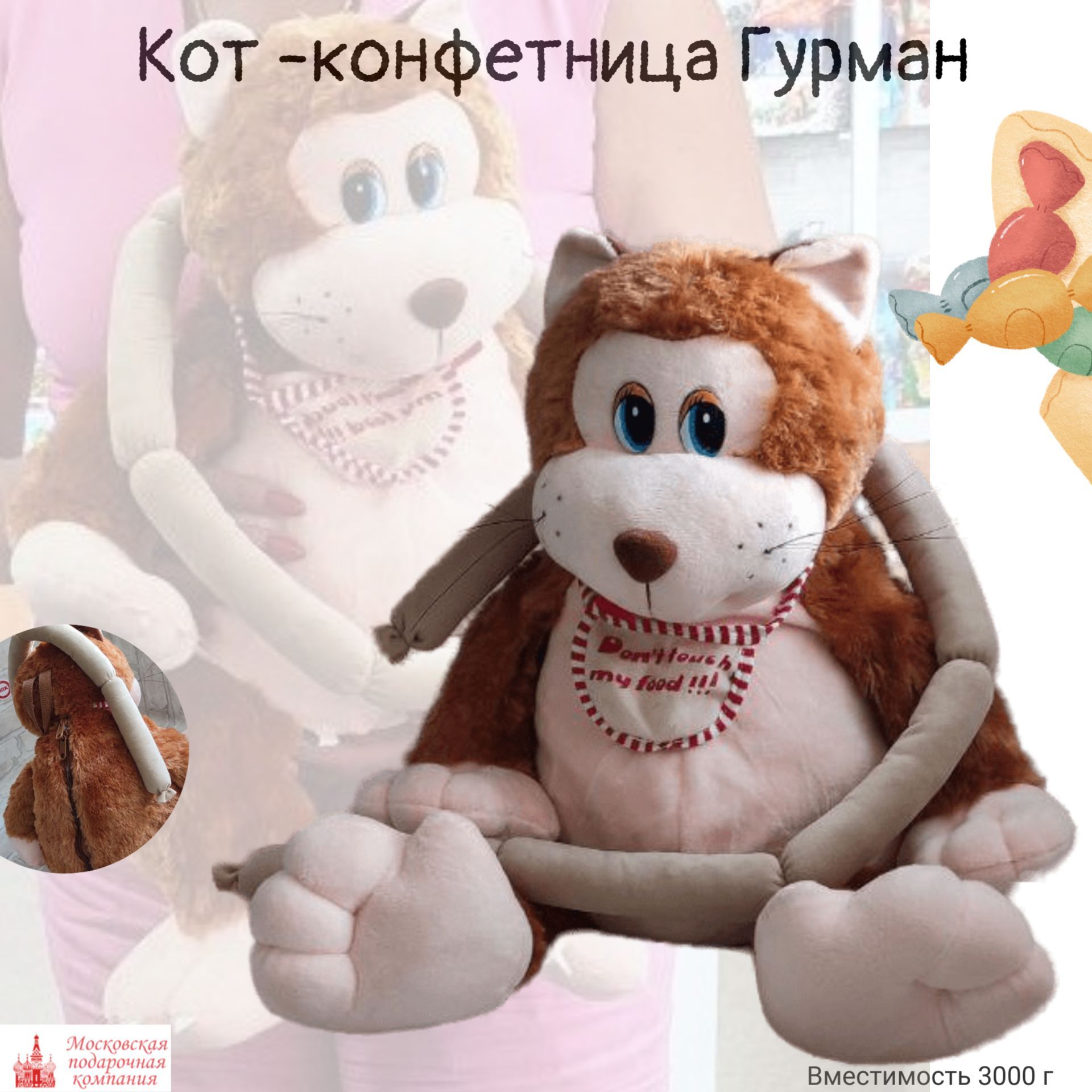 Кот с конфетами