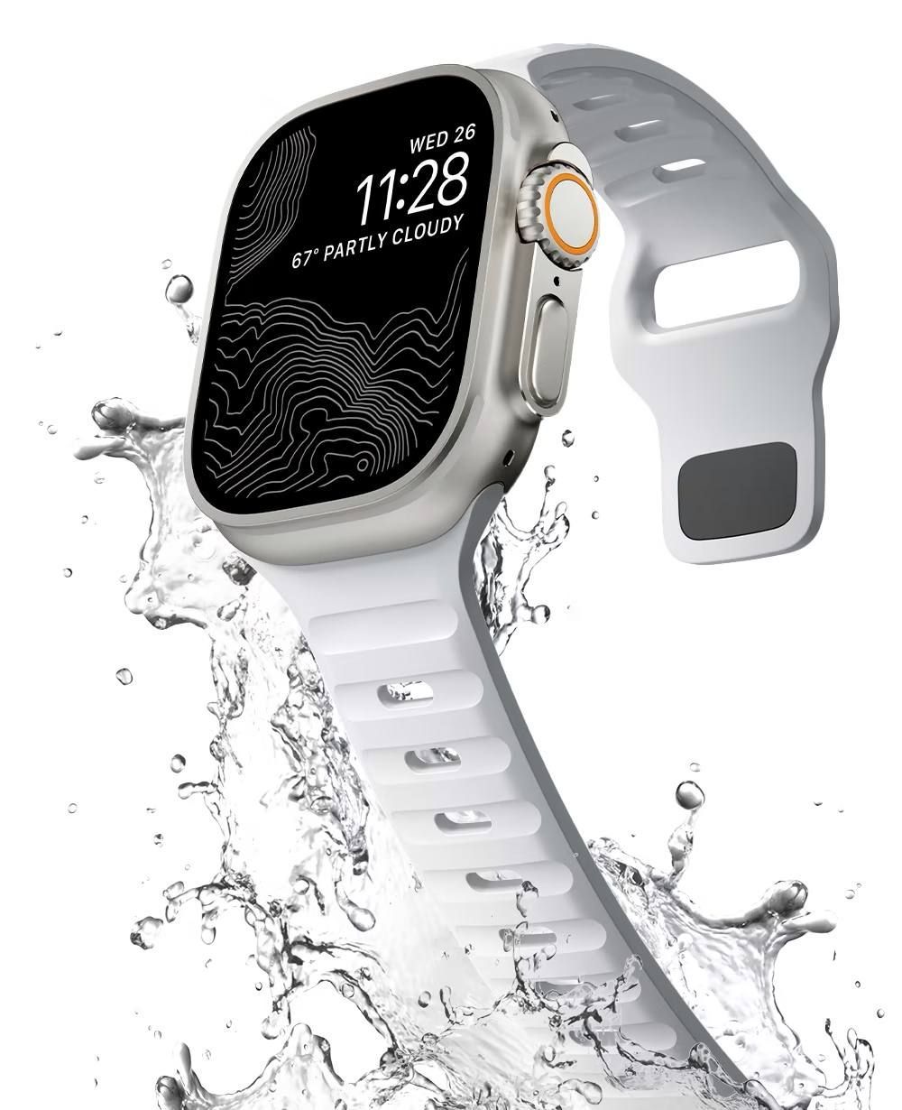 Силиконовыйремешок,браслетдляAppleWatchразмер42444549mm,белый