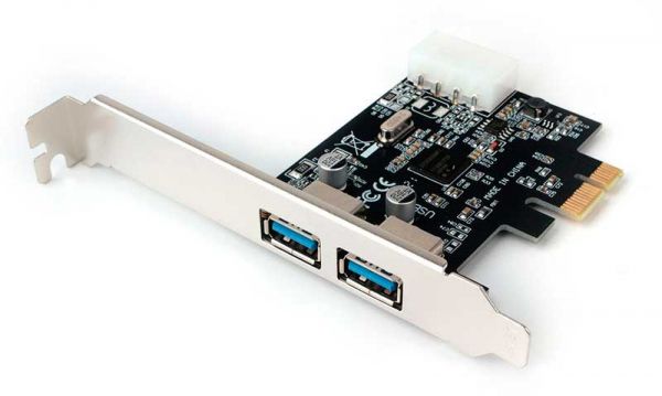 OrientVL-3U2PEКонтроллерPCI-Eрасширительпортов2xUSB3.0/3.1/3.2gen1blackразъёмпитанияMolex