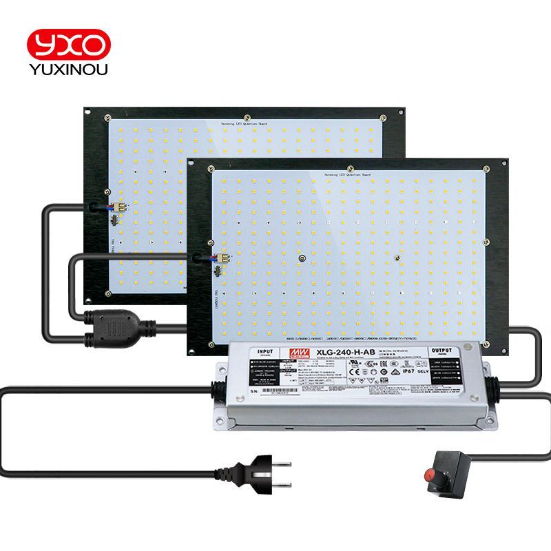 Светильник для растений, фитолампа quantum board 240 ватт Mean Well /диоды Samsung LM301h . 288*2 шт.3500К, 730нм 660 нм 450нм 395нм, квантум борд