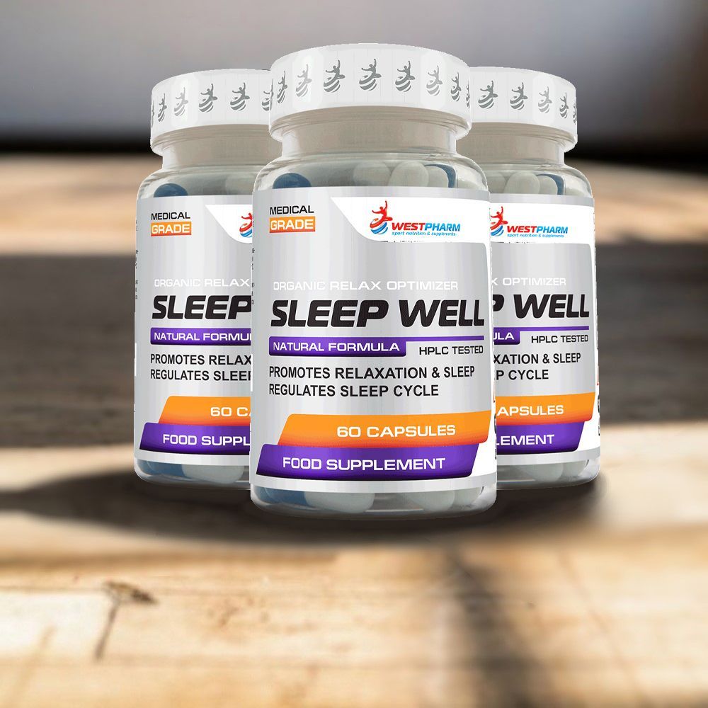 Westpharm Sleep Well, снотворное, для улучшения качества сна, 60 капсул