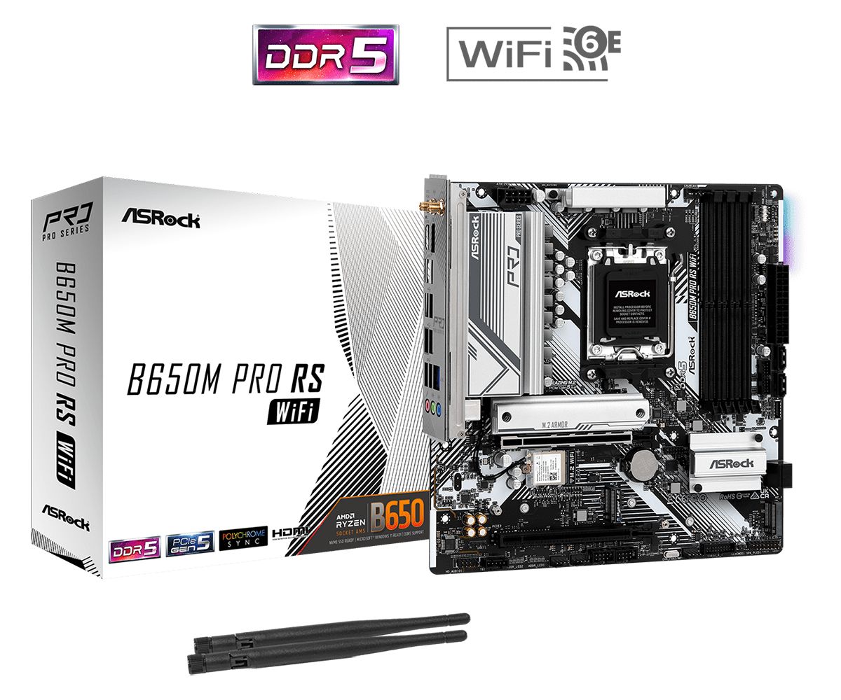 ASRock Материнская плата B650M PRO RS WIFI DDR5